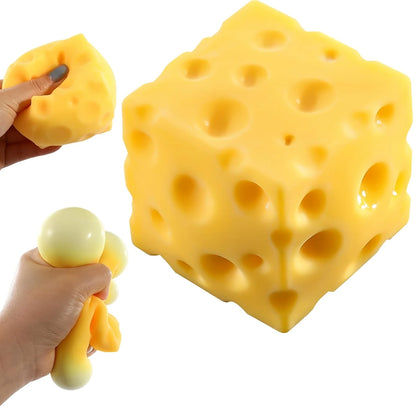 Novelty Cheese Shaped Squeeze Toy Soft Quick Rebound Sensory Gadget Stress Relief Desktop Ornament for Holiday Home Decor