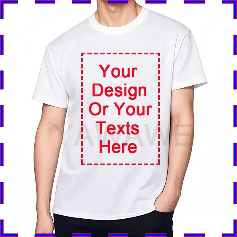 Custom Unisex Tshirt Add Your Own Message Cotton O Neck Top Tees Bigger Size Gift Custom Unisex Personalized Tshirts  4XL 5XL