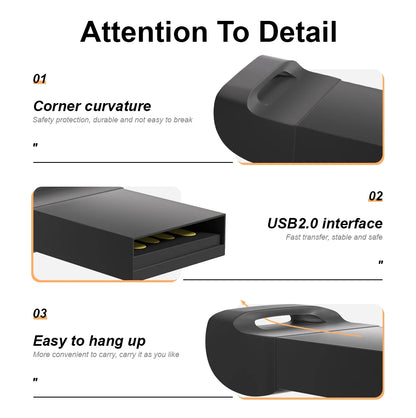 Super Mini Pen Drive 64GB Black USB Flash Drive 32GB Creative Business Gifts Memory Stick Real Capacity Pendrive 16GB USB Stick