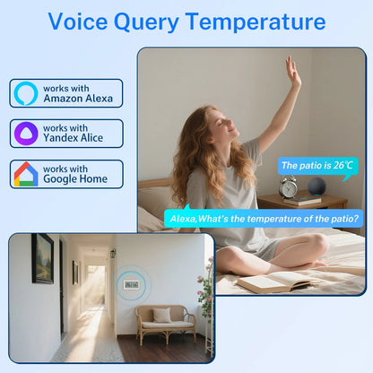 Tuya Zigbee Temperature and Humidity Sensor Thermometer Hygrometer for Smart Home APP Remote Control Support SmartLife
