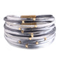 ALLYES Charm Triple Color Leather Bracelet for Women Bohemian Metal Beads Multilayer Thin Strip Wrap Bracelets Fashion Jewelry
