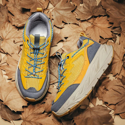 Men's Hiking Shoes Breathable Mesh Leather Upper Non-slip Rubber Sole Outdoor Casual Trekking Walking Shoes Size 39-45