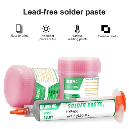 Solder Paste Flux For Soldering Sn99ag0.3cu0.7  Smd Repair Tin Paste 217℃ Tin Paste Set Welding Fluxes High Quality Flux