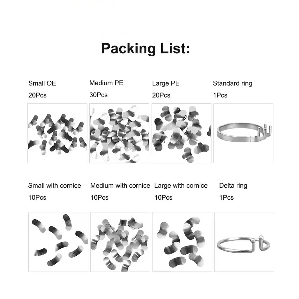 Dental Sectional Contoured Metal Matrices Matrix with Springclip No.1.330 Band Resin Clamping/Seperating Ring Dentist Tools