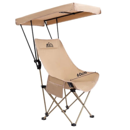 Factory Outdoor Umbrella Folding Chair High Back Moon Chair Sunshade With Canopy Portable Fishing Camping Beach Chair