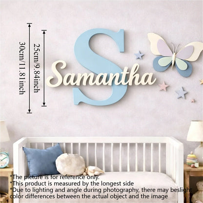 1pc Wooden Double-layer Letter Door Sign, Customized Name/letter,Personalized Children's Room Decoration,Baby Name Sign