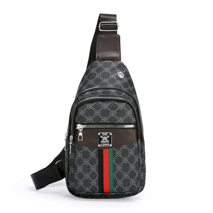 2025Men's Casual Messenger Bag Multi-Pocket Crossbody Shoulder Bag Lightweight Chest Bag with Port & Earphone Hole