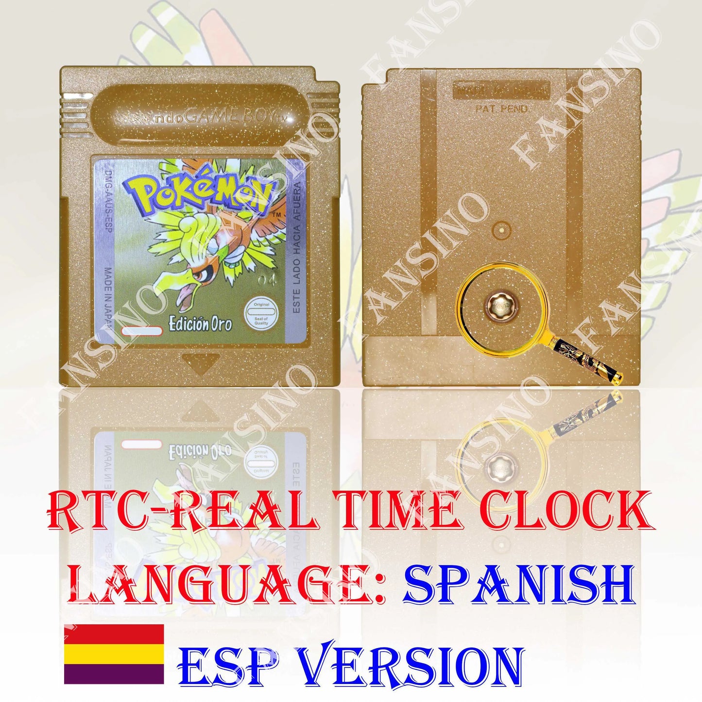 GB/GBC Real Time Clock Pokemon Crystal/Gold/Silver Version Video Game Cartridge with Battery USA/NOE/FRA/ESP/ITA Version