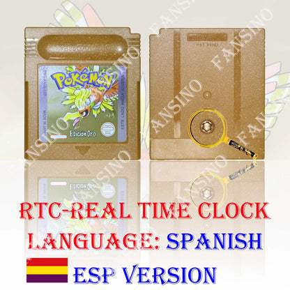 GB/GBC Real Time Clock Pokemon Crystal/Gold/Silver Version Video Game Cartridge with Battery USA/NOE/FRA/ESP/ITA Version