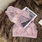 Women's Bra Set French Sexy Sweet Girl Without Steel Ring Color Collision Underwear Thin Section Gathered Lace Triangle Cup Bra