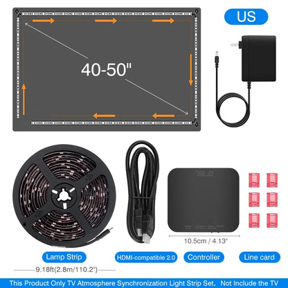 Ambient LED TV Backlights 4K Device Box Tape Screen Color Sync No Wi-Fi  No APP TV LED Strip Lights Kits RGB TV Led Backlights