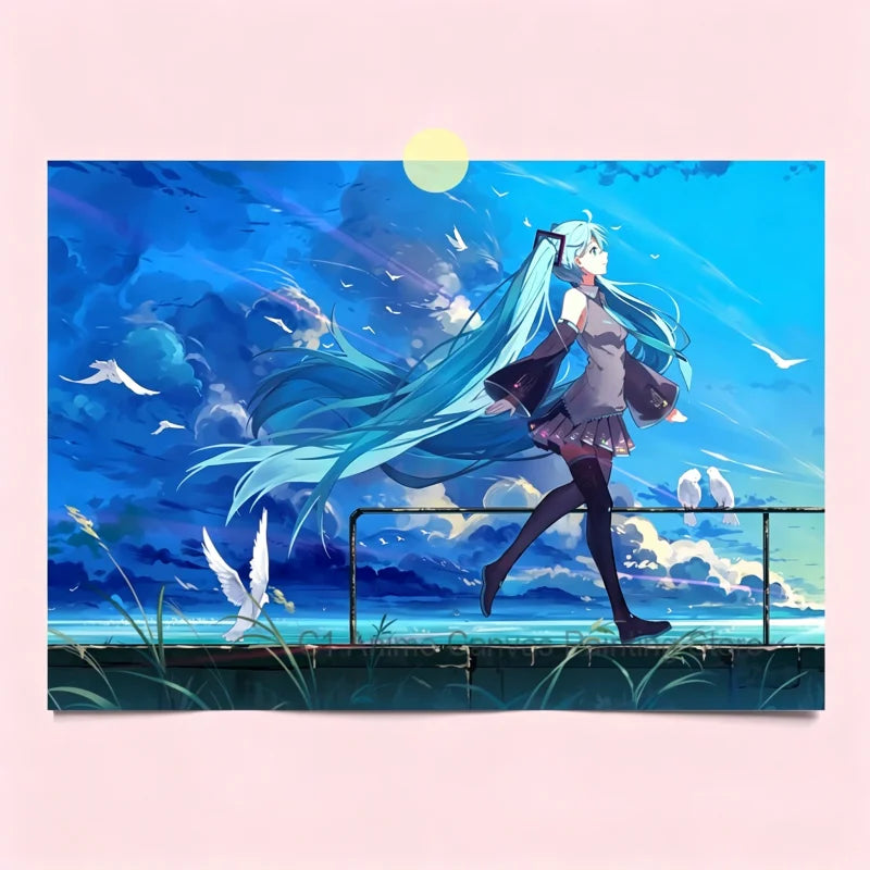 24 Styles Hatsune Miku Anime Poster MIKU Magazine Bedroom Dormitory Studio Decorative Painting Photography Wallpaper DIY Gifts