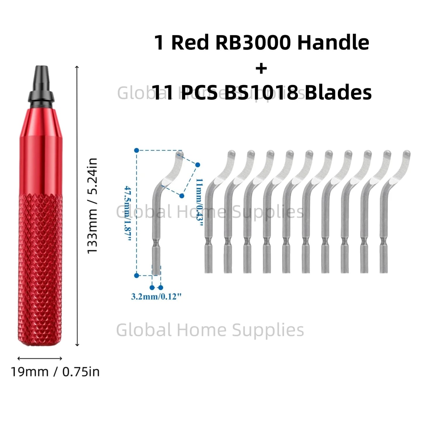 Deburring Tool RB3000 with 1 or 11 High Speed Steel Swivel Blades BS1010 BS1018 BK3010 BS3010 360 Degree Rotary Head Burr Remove