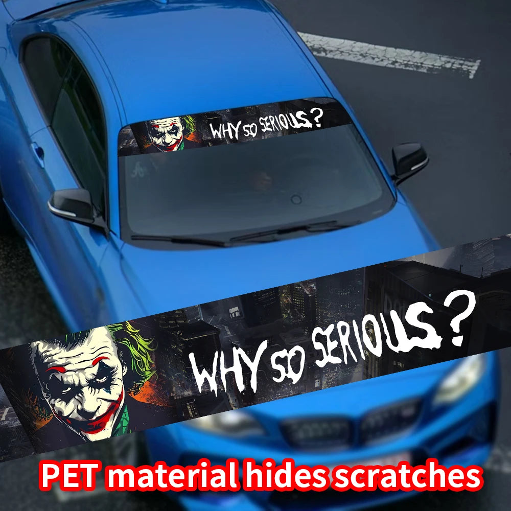 Why So Serious Car Sticker funny Joker Front Windshield Decal Vinyl Car Accessories Decor Car shade decoration DIY Stickers