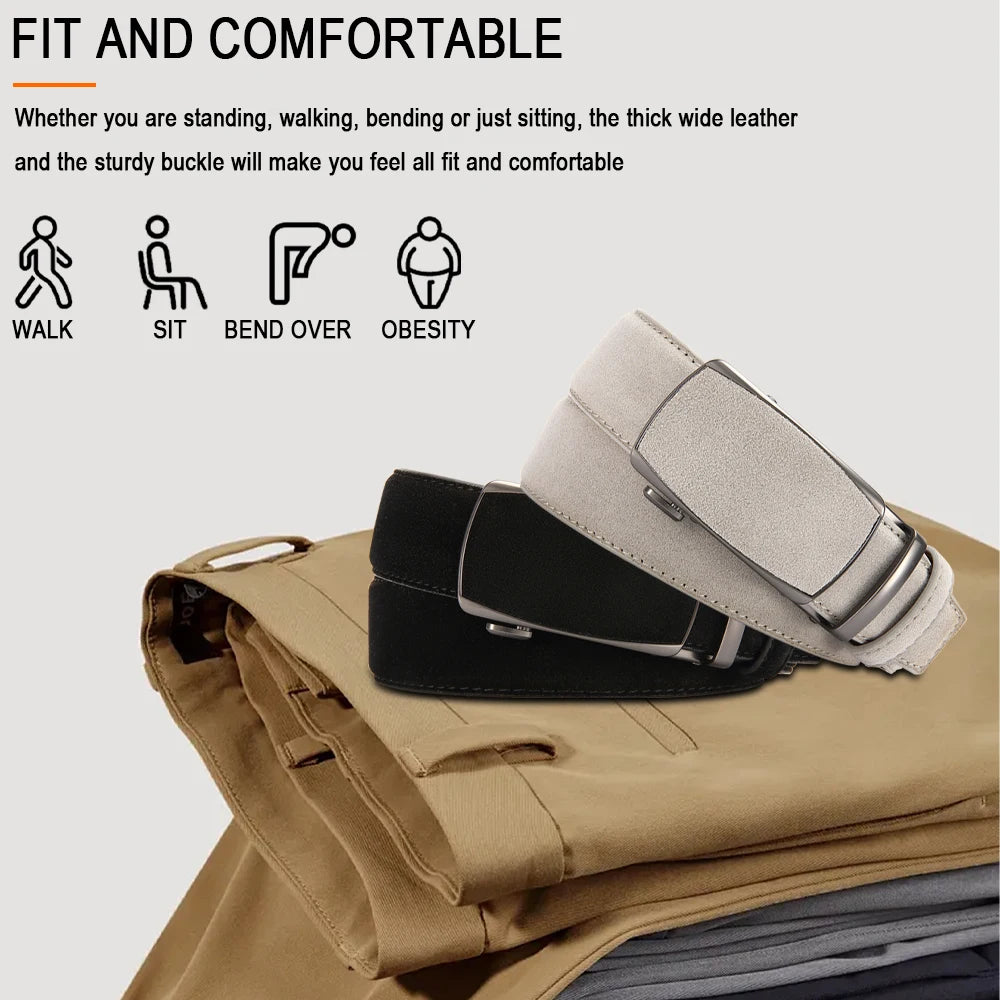 Men Leather Belt Automatic Buckle High Quality Male Leather Strap Luxury Jeans for Men Men Accessori