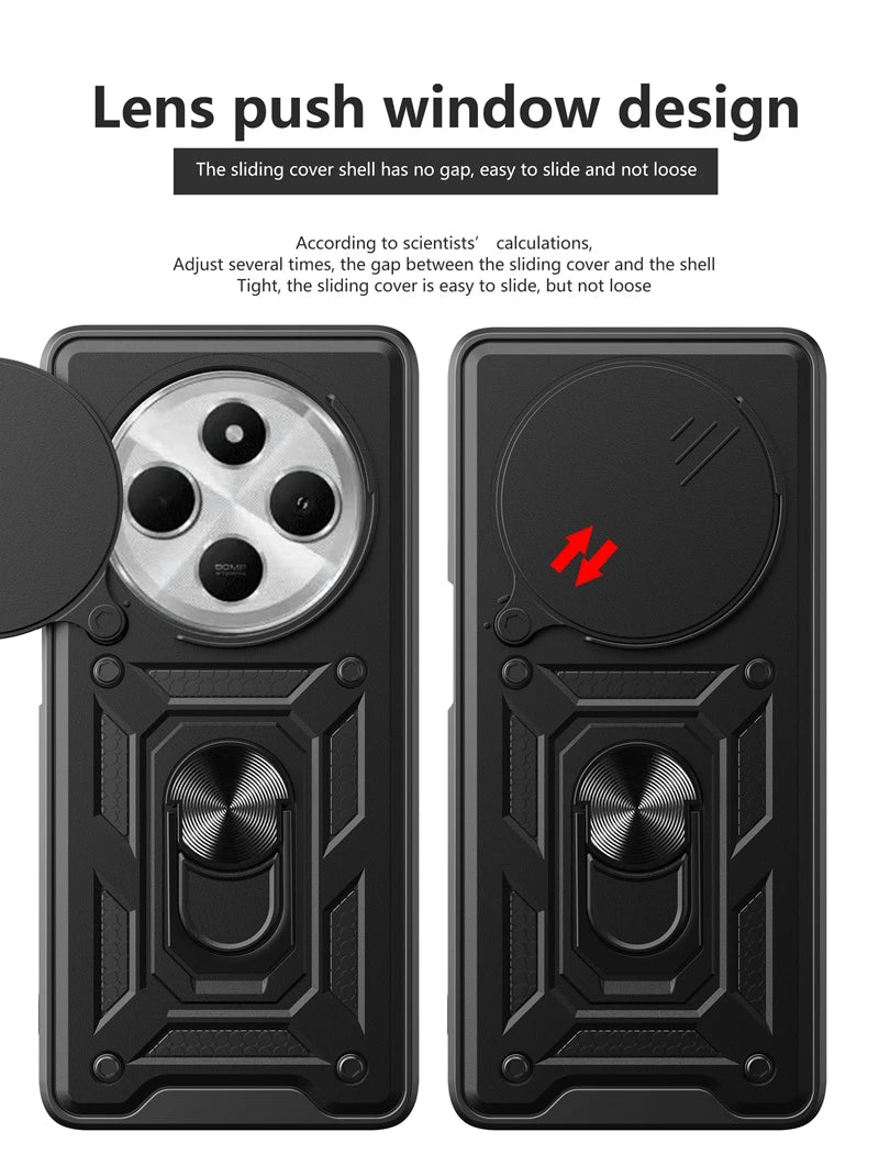 Shockproof Armor Magnetic Holder Ring Case For Redmi 14C 14 C Redmi14C 4G Lens Protect Cover For Xiaomi Poco C75 C 75 PocoC75