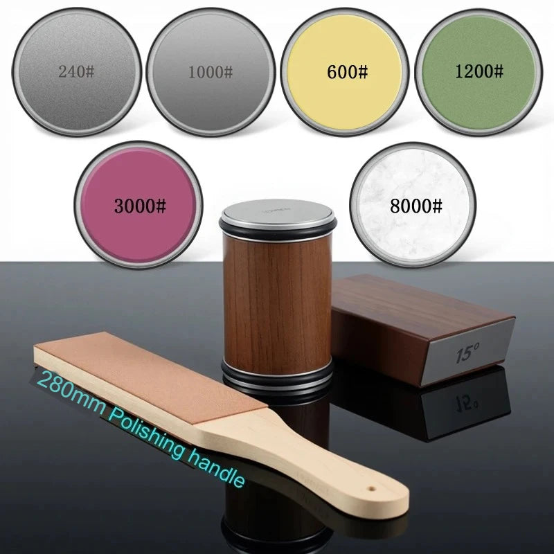 Rolling Knife Sharpener Magnetic Knife Holder Diamond Sharpening Stone Kit with 15 and 20 Degrees Angle Roller Kitchen Accessory