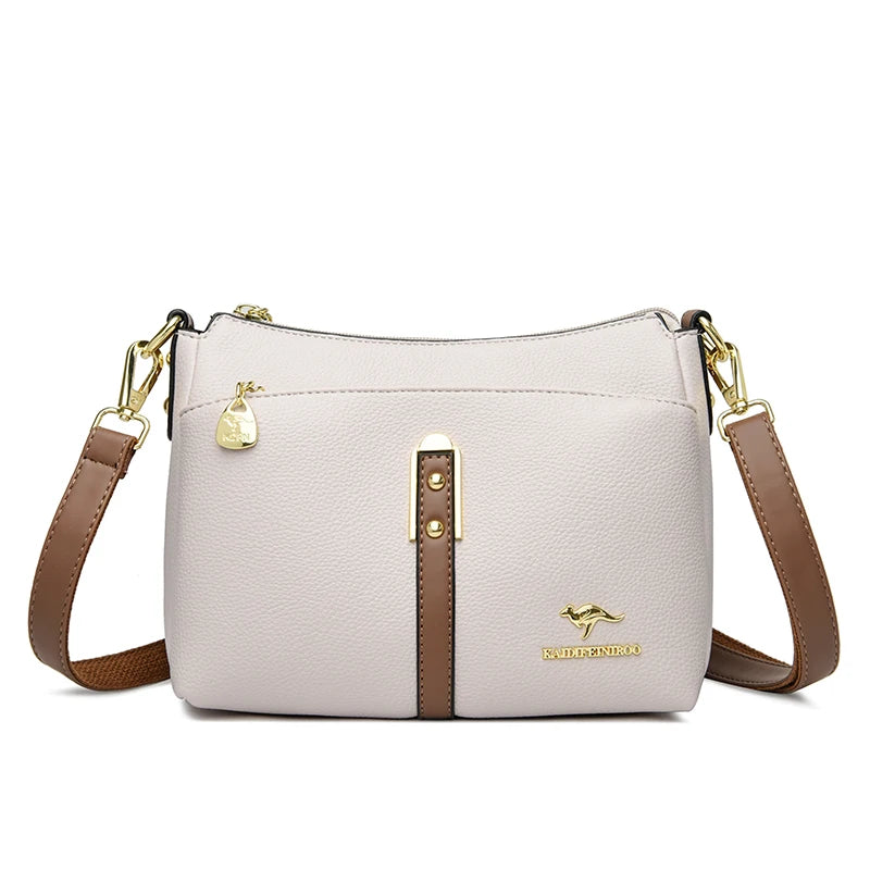 Brand Design Three Layers Fashion Shoulder Messenger Bags Luxury Soft Leather Crossbody Sac Quality Small Handbags and Purses