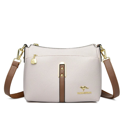 Brand Design Three Layers Fashion Shoulder Messenger Bags Luxury Soft Leather Crossbody Sac Quality Small Handbags and Purses