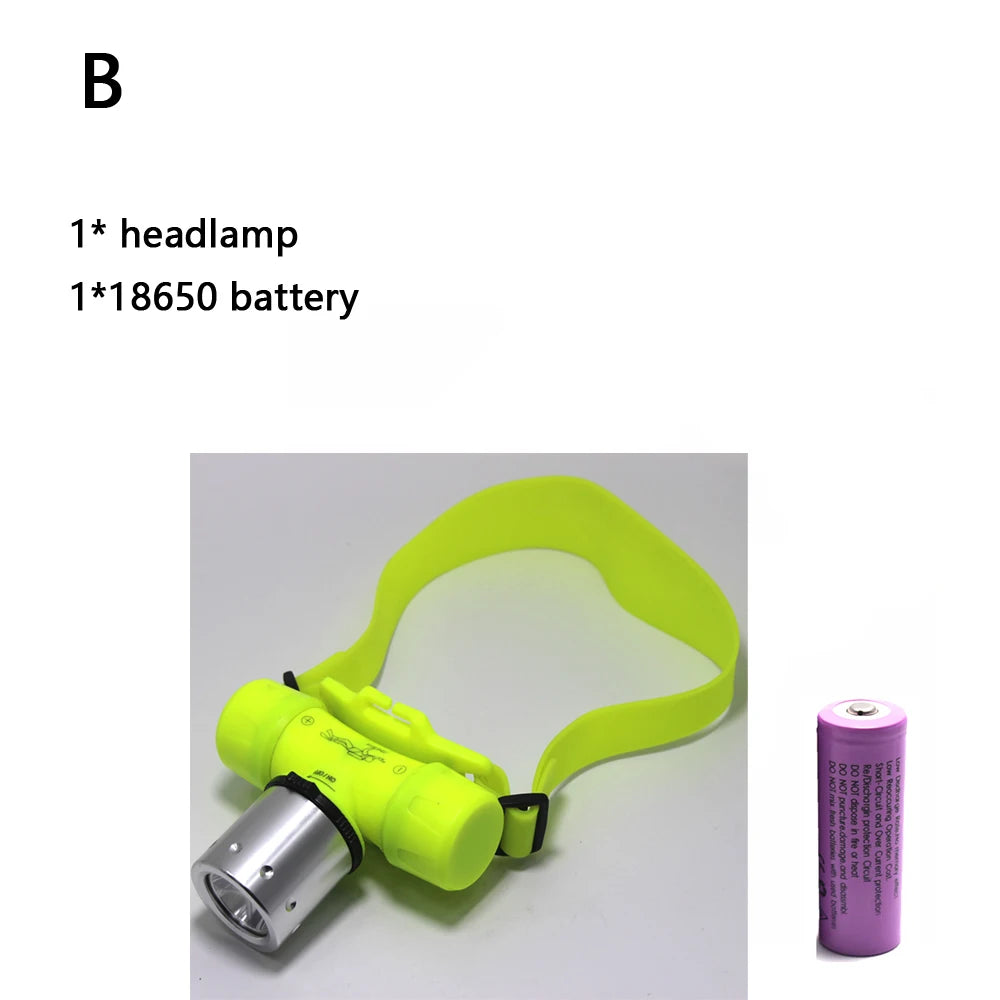 3800 Lumen Underwater Diving Headlight T6 Headlamp LED Waterproof Swimming Dive Head Light Torch Lamp Lighting Tactical Flash