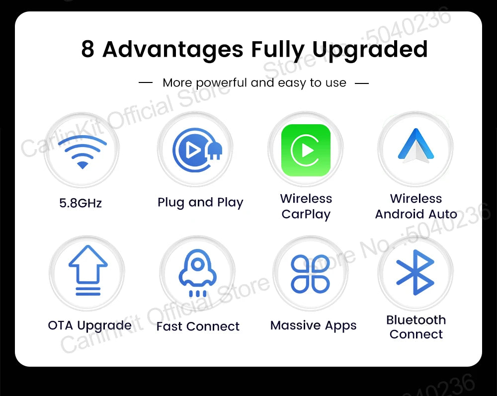 Mini 5 Pro CarlinKit 5.0 Wireless CarPlay Dongle Wireless Android Auto Adapter AI Smart Box Car Intelligent Systems For OEM Car
