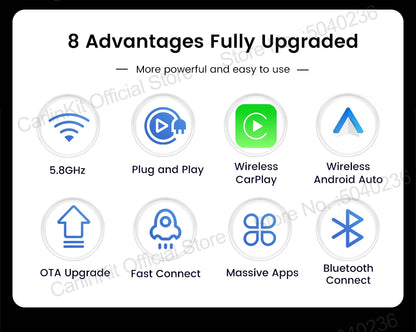 Mini 5 Pro CarlinKit 5.0 Wireless CarPlay Dongle Wireless Android Auto Adapter AI Smart Box Car Intelligent Systems For OEM Car