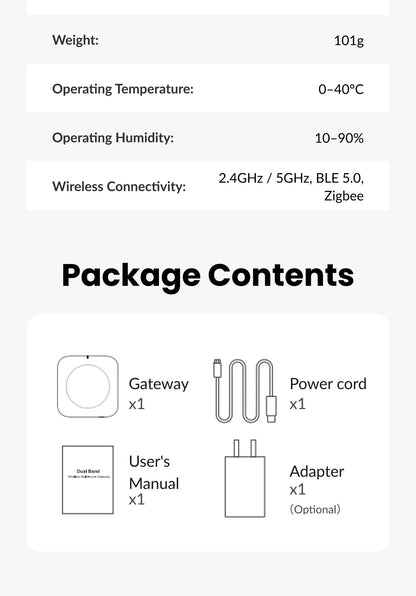 2.4G 5G Tuya Multi Mode ZigBee Bluetooth Gateway Hub Wireless Smart Home Appliance APP Voice Controller Bridge Alexa Google Home
