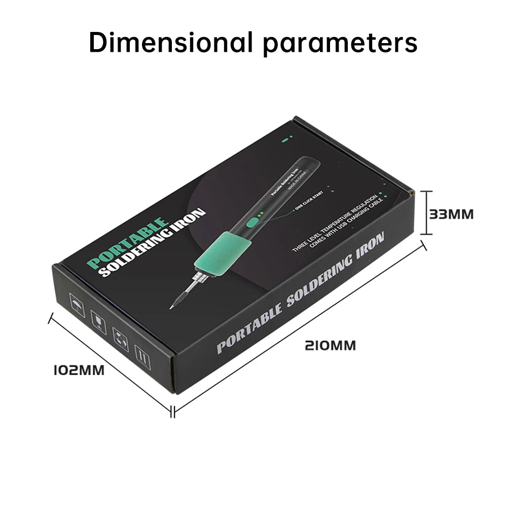 Wireless mini soldering iron with three-level temperature control Type C interface, suitable for maintenance and soldering