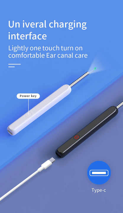 Smart Ear Wax Cleaner with Camera 3.5mm Earpick Otoscope Visual Ear Camera Health Care Ear Cleaner for iPhone, iPad, Android