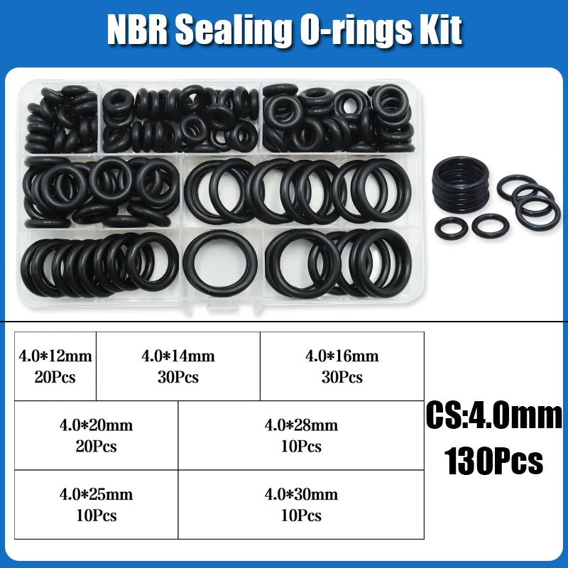 O Ring NBR Seal Washer Plumbing Gasket Thickness 1/1.5/2.0/2.4/3.1/4.0 Nitrile Butadiene Rubber Spacer Oil Resistance Oring Kit