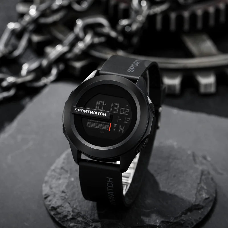 YIKAZE Men Sport LED Watches Top Brand Men Digital Clock Multi-Functional Rubber Man Fitnes Athlete Timekeeping Electronic Watch