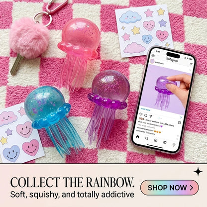 3 Colors Jellyfish Squishy Toy Set Soft Silicone Anti-Stress Squeeze Toy Cute Ocean Animal Fidget Toy for Party Favors Slow
