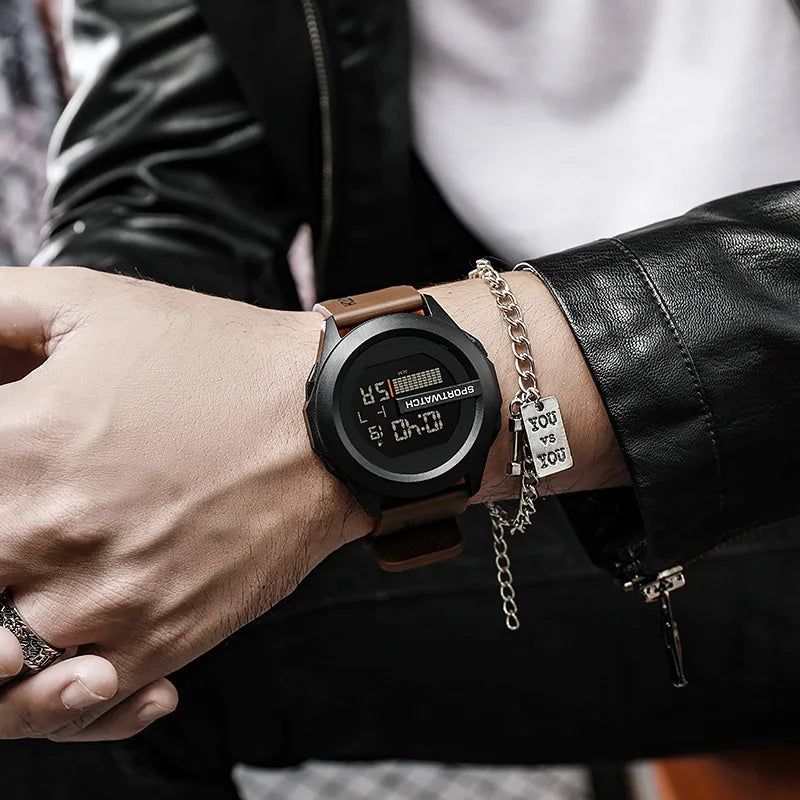YIKAZE Men Sport LED Watches Top Brand Men Digital Clock Multi-Functional Rubber Man Fitnes Athlete Timekeeping Electronic Watch