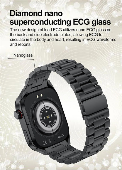 2026 New Professional-Grade Smart Watch Men ECG+PPG Uric Acid Body Fat Health Analysis IP68 Waterproof AMOLED Smartwatch Women