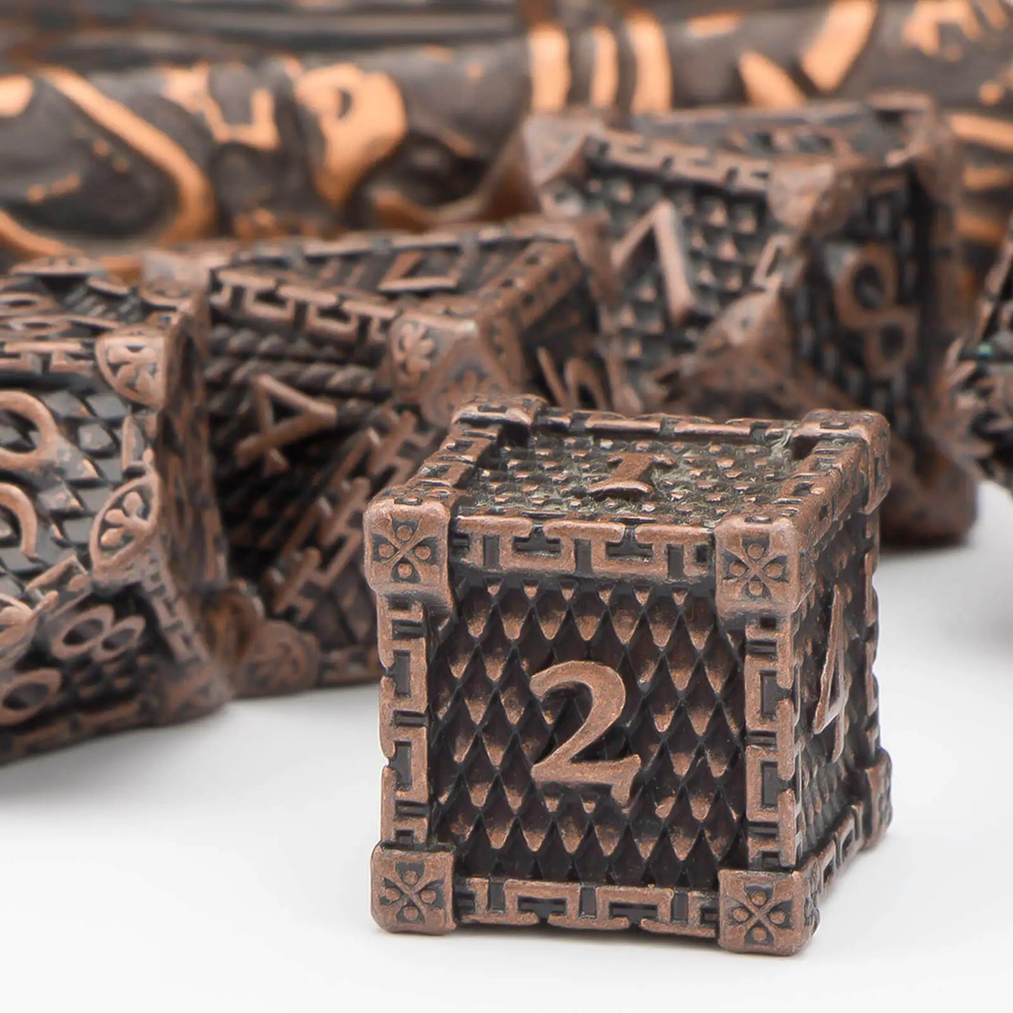 DND Metal Dice Set Dragon Scale Dice Role Playing Games Polyhedral Dice RPG Dice D20 D12 D10 D8 D6 D4
