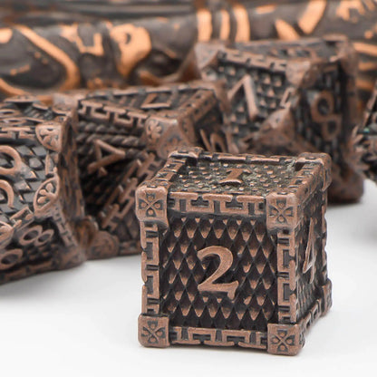 DND Metal Dice Set Dragon Scale Dice Role Playing Games Polyhedral Dice RPG Dice D20 D12 D10 D8 D6 D4