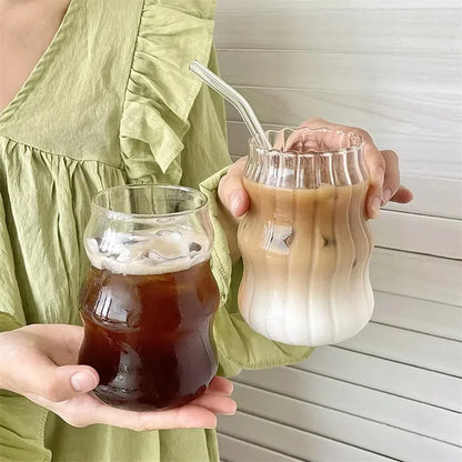 Creative Glass Cup Transparent Heat-resistant Tumbler Juice Milk Coffee Mug Home Water Glasses Beer Cocktail Glasses Drinkware