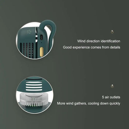 Portable Silent Mini Bladeless Electric Fan,Small fan Clip on Shirt Waist Mini Bladeless Fan Adjustable 3-Speed For Outdoor