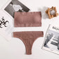 Women Strapless Bra And Panties Set Sexy Lingerie Push Up Bra Top Female Rib Tube Bra Low Waist Seamless Underwear Set