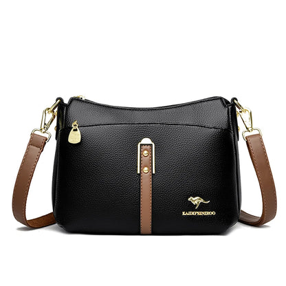 Brand Design Three Layers Fashion Shoulder Messenger Bags Luxury Soft Leather Crossbody Sac Quality Small Handbags and Purses
