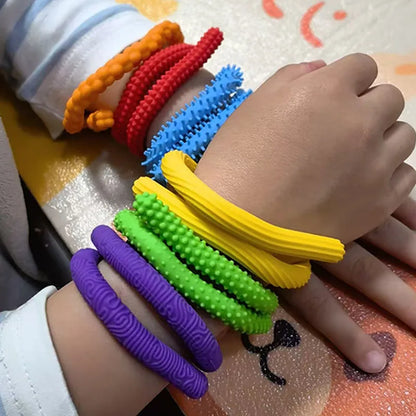 8PCS Textured Flexible Sensory Fidget Sticks Stress Anxiety Relief Toys ADHD Quiet Calming Down Gifts For Teens Boys Girls