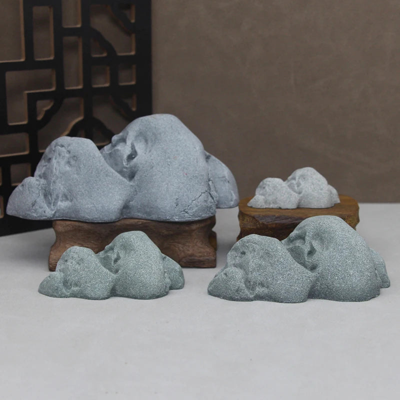 Sandstone Stone Miniature Mountain Fairy Garden Bonsai Rockery Lanscaping Ornaments Aquarium Decoration Accessories Home Decor