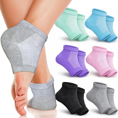 1Pair Heel Moisturizing Socks Open Toe Socks Cracked Gel Heel Socks Foot Toeless Heel Repair Socks for Women Dry Hard Cracked
