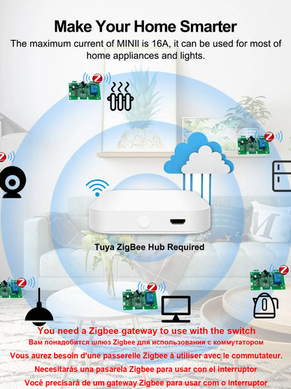 Zigbee Relay Breaker 7-32V 85-250V Switch Module Control Works With Tuya Smart Life App Alexa Google Smartthings Ewelink Hub