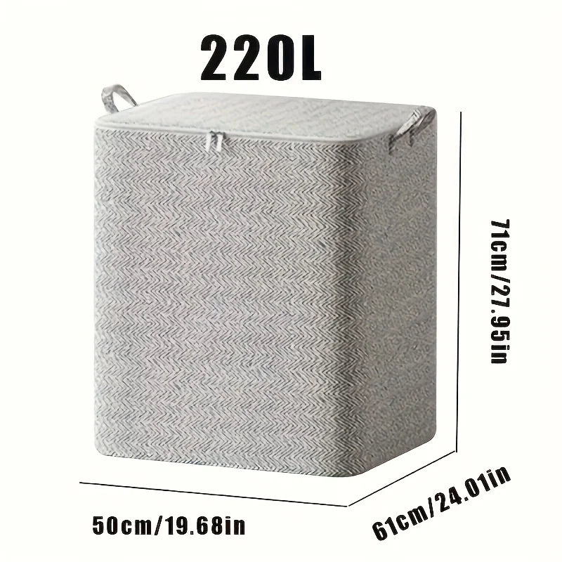 Extra Large Storage Chest with Lid-Heavy-Duty Non-Woven Fabric Organizer Bin,Locking Lid for Clothes,Bedding-For Closet,Storage