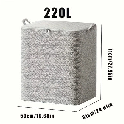 Extra Large Storage Chest with Lid-Heavy-Duty Non-Woven Fabric Organizer Bin,Locking Lid for Clothes,Bedding-For Closet,Storage