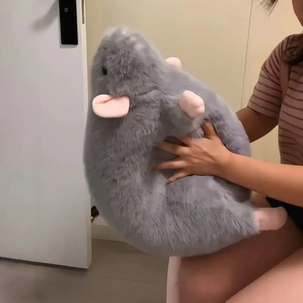 Cute 30/45/90cm Mouse Doll Cartoon Plush Flower Branch Rat Doll Soft Oversized Animal Figure Kids Gift Birthday