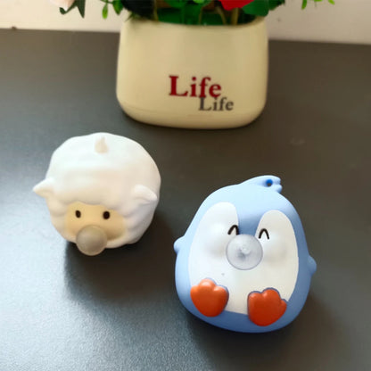 Cartoon Figure Bubble Blowing Decompression Toy for Children Pet Puffs Bubbles Pinch Artifact Soft Toys for Stress Relief