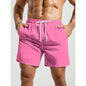 Palasendo Men's Plain Pocketed Drawstring Waist Beach Shorts, Suitable For Summer, Hawaiian, Men Dry Fit Orange Swim Trunks, Men Swim Trunk Matching, Men Beachwear, Plain Swim Trunks