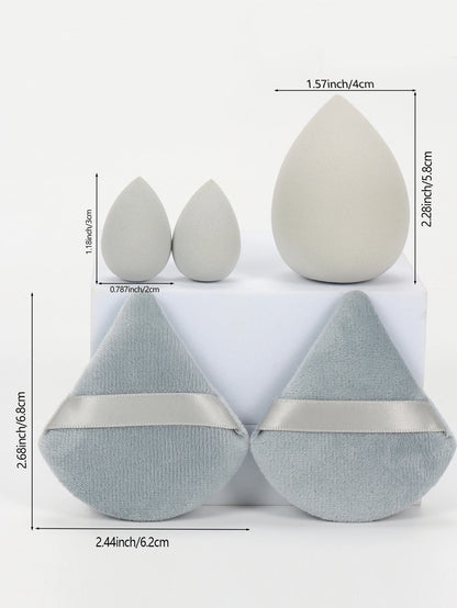 5Pcs Professional Makeup Sponge Set - Soft, Gentle, Multi-Purpose Tools for Perfect Foundation, Powder, and Blush Application